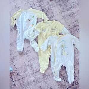 Adorable Yellow and White Baby One Piece Set